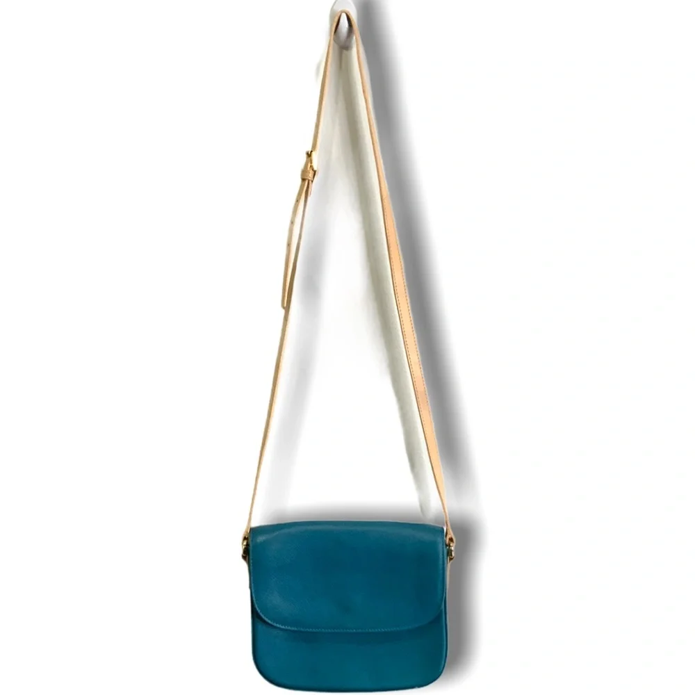 BATA 100% Genuine Leather Teal Green CrossBody Bag - Picture 3 of 8